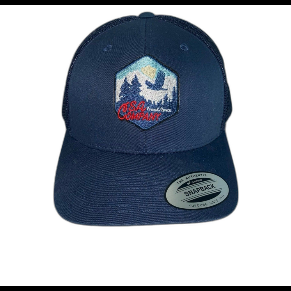 The Classics of Yupoong Cap Hat Unisex Snapback Blue Patch Logo SA Company Cap